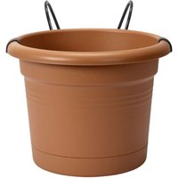Elho - Blumentopf + Halter Green Basics ø 20 x 18,5 cm mild tonrot Blumentöpfe & Übertöpfe von Elho