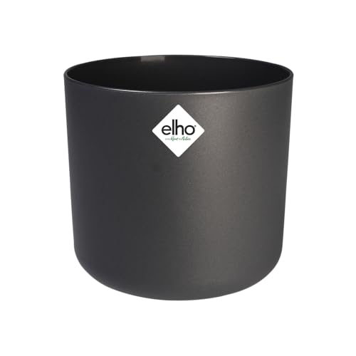 elho B.for Soft Rund 35 - Blumentopf für Innen - 100% recyceltem Plastik - Ø 34.5 x H 32.3 cm - Schwarz/Anthrazit von elho