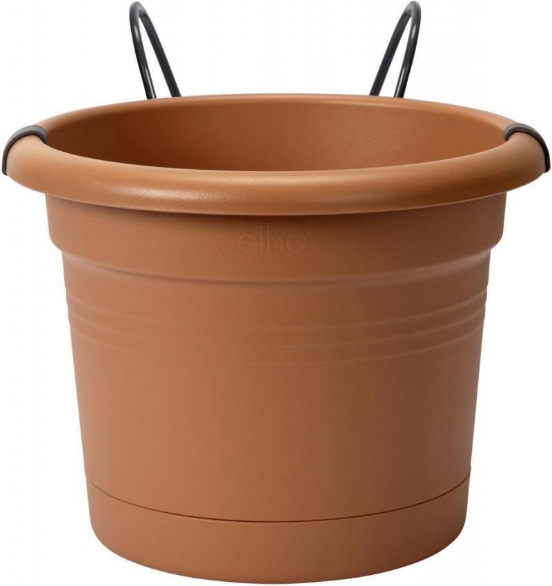 Elho Blumentopf + Halter Green Basics Ø 20 x 18,5 cm mild tonrot von Elho