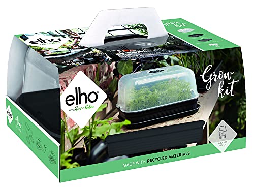 Elho Green Basics Anzucht Set Allin1 40 - Growpot für Züchten Und Ernten - Ø 40.0 x H 19.9 - Living Schwarz von elho