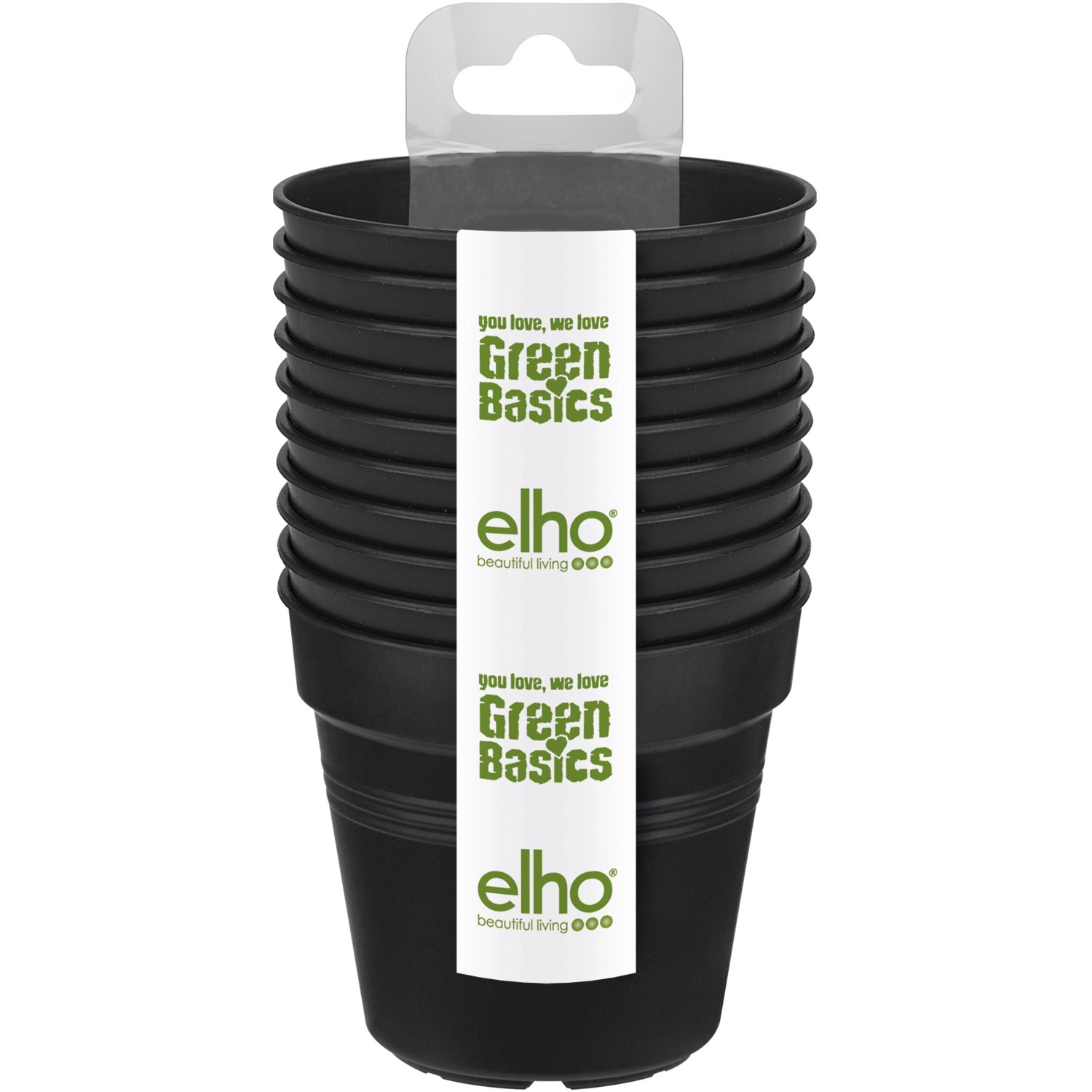 Elho Anzuchttopf Starterset Green Basics Living Schwarz aus Recycling-Kunststoff von Elho