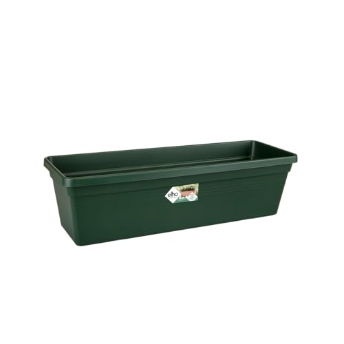 elho Green Basics Balkonkasten 50 - Übertopf für Balkon & Außen - Ø 48.8 x H 14.0 cm - Grün/Laubgrün von elho