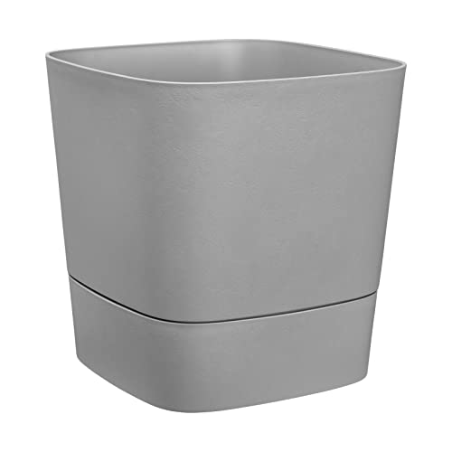 elho Greensense Aqua Care Quadrat 30 mit Integrierte Wasserspeicher - Blumentopf für Innen & Außen - 100% Recyceltem Plastik - Ø 29.5 x H 30.2 cm - Grau/Light Beton von elho