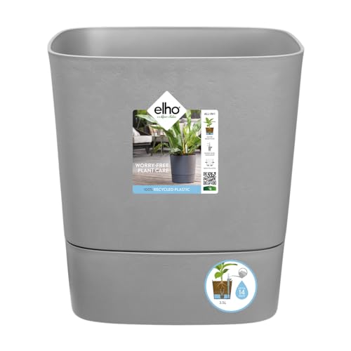 elho Greensense Aqua Care Quadrat 30 mit Integrierte Wasserspeicher - Blumentopf für Innen & Außen - 100% Recyceltem Plastik - Ø 29.5 x H 30.2 cm - Grau/Light Beton von elho