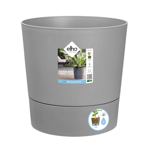 elho Greensense Aqua Care Rund 30 mit Integrierte Wasserspeicher - Blumentopf für Innen & Außen - 100% Recyceltem Plastik - Ø 29.5 x H 29.1 cm - Grau/Light Beton von elho