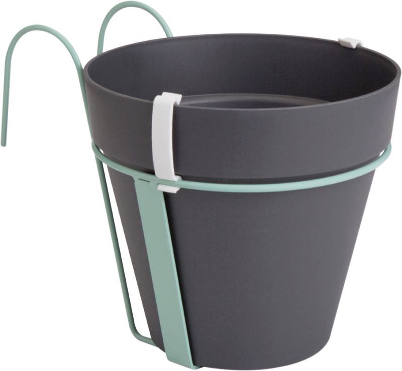 Elho Pflanztopf Loft Urban mit Balkonhalter Ø 20 x 20 cm anthrazit von Elho