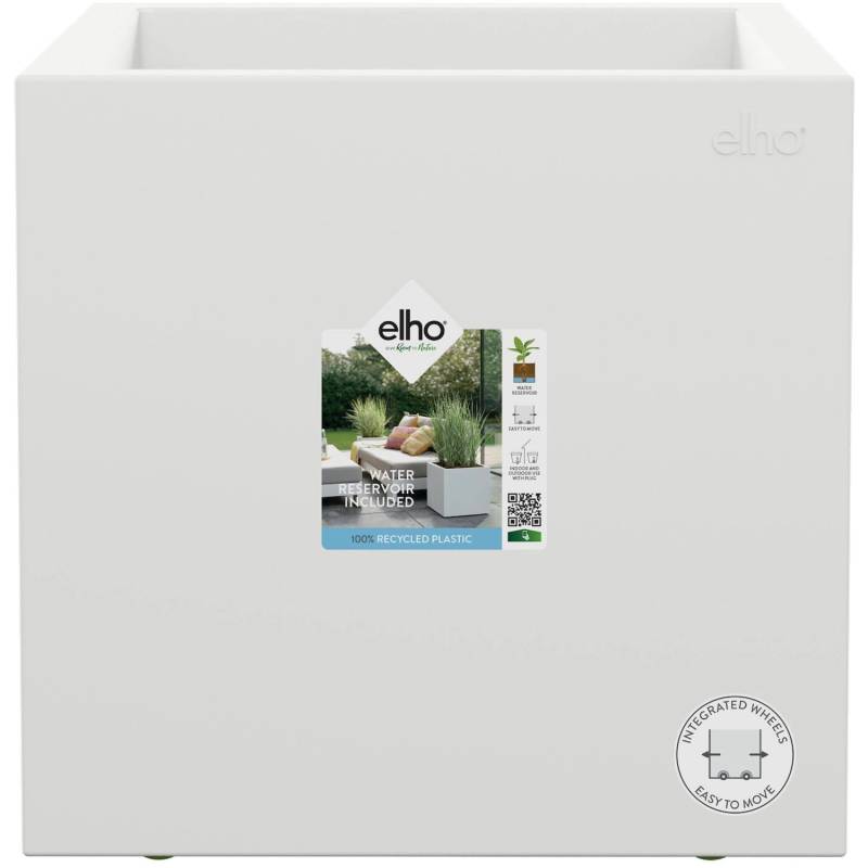 Elho Pflanztopf Vivo Next 30 cm x 30 cm x 30 cm Weiß mit Rollen von Elho