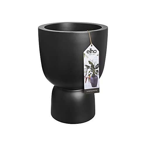 elho Pure Coupe 41 - Blumentopf für Innen & Außen - Ø 41.3 x H 57.9 cm - Schwarz/Schwarz von elho