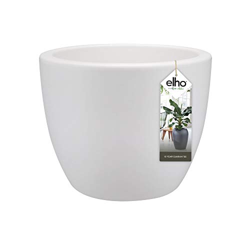 elho Pure Soft Round 50 - Blumentopf für Innen & Außen - Ø 49.0 x H 37.0 cm - Weiß/Weiss von elho