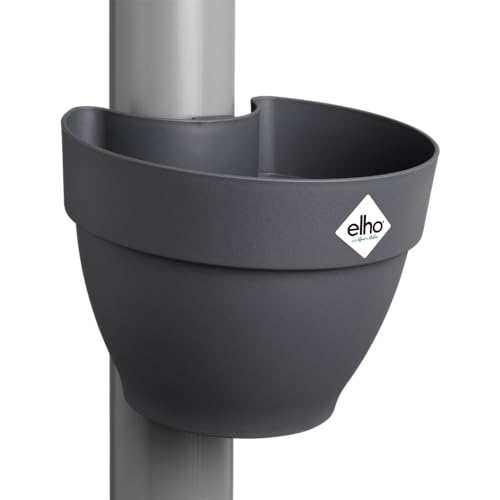 elho Vibia Campana Fallrohrpflanzgefäss 40 - Blumentopf für Regenrohr - vertikaler Garten - 100% recyceltem Plastik - Ø 21.6 x H 16.3 cm - Schwarz/Anthrazit von elho