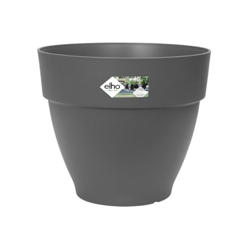 elho Vibia Campana Rund 40 - Blumentopf für Außen - Ø 39.0 x H 33.4 cm - Schwarz/Anthrazit von elho