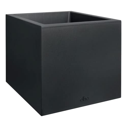 elho Vivo Next Quadrat 40 - Blumenkasten für Innen & Außen - 100% Recyceltem Plastik - L 39.0 x H 37.9 cm - Schwarz/Living Schwarz von elho