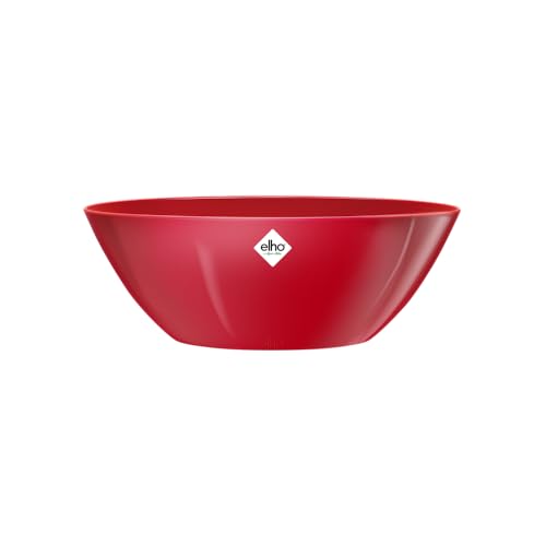 elho Brussels Diamond Oval 36 - Blumentopf für Innen - Ø 35.5 x H 13.0 cm - Rot/Lovely Rot von elho