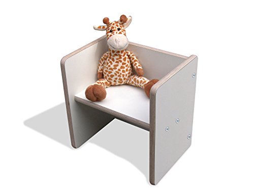 Die Schreiner - Christoph Siegel - Eli-Kids Wendehocker - weiß 2mount Montessori Kinder Stuhl Kinderbank Kindersitzbank Sitzhocker aus Meisterhand, Würfelhocker von Eli