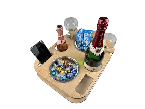 Eli Couchbar • Snackbar • Sofa-Bar • Couchbutler • gemütlicher Sofaabend • Männergeschenk • Geburtstagsgeschenk • Hochzeit (Natur + Schutzlack, L) von Eli