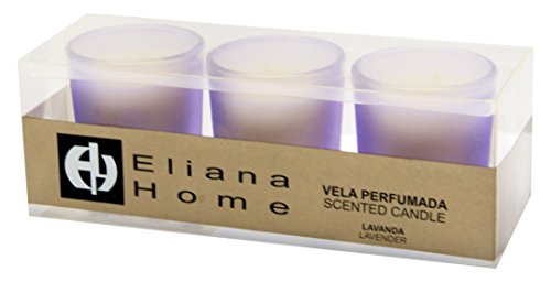 Eliana Home 453008 – ESTUCHE 3 Gläser Wachspad Lavendel von Eliana Home