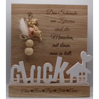 Glück Auf Holzleiste Mit Spruch Und Trockenblumen, Personalisierbare Klötzchen Namen, Schriftzug Glück, Raysin Deko Glück Auf Holzleiste Mit Spruch Und Trockenblumen, Personalisierbare Klötzchen Namen, Schriftzug Glück, Raysin Deko von ElianiShop