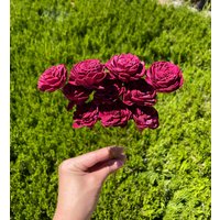10 Stück Kleine Sola Rose in Weinroter Farbe, Handgemachte Blumen, Hochzeitsdekor, Trockenblumen, Künstliche Blumen von Elimluv