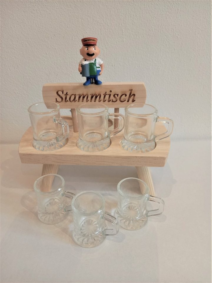 Elina Email Schilder Dekoobjekt "Stammtisch-Aufsteller + Schnapsgläser mit Aloisius" von Elina Email Schilder