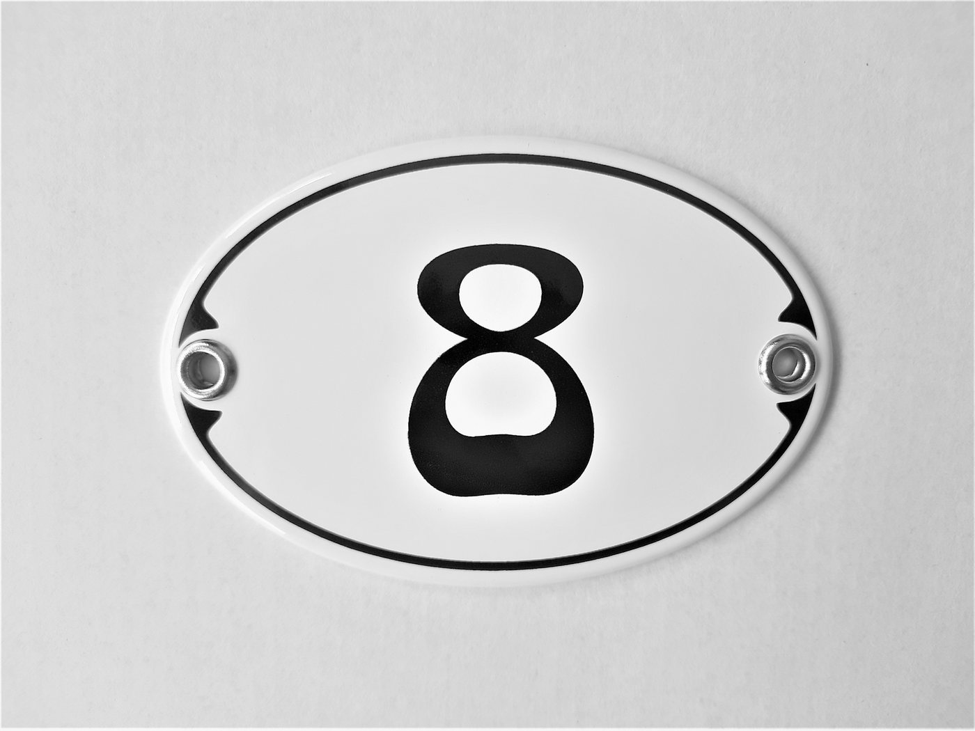 Elina Email Schilder Hausnummer Zahlenschild "8", (Emaille/Email) von Elina Email Schilder