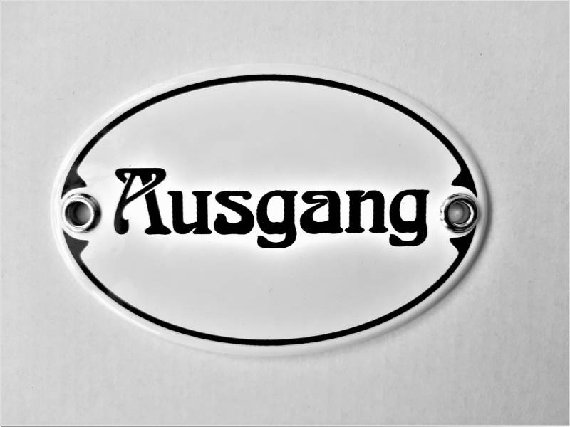 Elina Email Schilder Metallschild "Ausgang" Jugendstil Emailschild 10,5 x 7 cm. 3493 von Elina Email Schilder