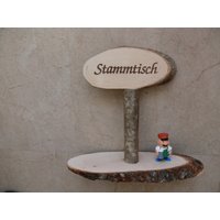 stammtisch Mit Engel Aloisius "Ein Münchner Im Himmel" Beidseitig Beschriftet Aus Erlenholz Rinde von ElinaEmailSchilder