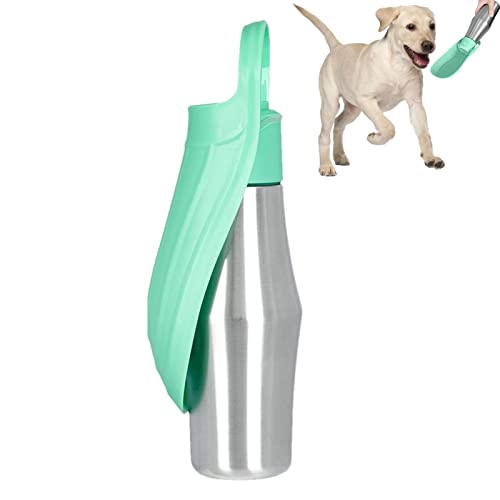 Hunde Wasserflasche, Hundetrinkflasche Für Unterwegs, Auslaufsichere Edelstahl Wasserflasche Für Hunde, Edelstahl Trinkflasche Hund, Tragbare Haustier Wasserflasche, Hunde Wasserspender Reise Zubehör von Elinrat