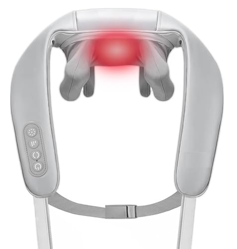 Elinsong 3D-Nacken- und Schultermassagegerät mit Wärmefunktion – Tragbares Entspannungsgerät, 10-Minuten-Abschaltautomatik, für Männer und Frauen -2 von Elinsong