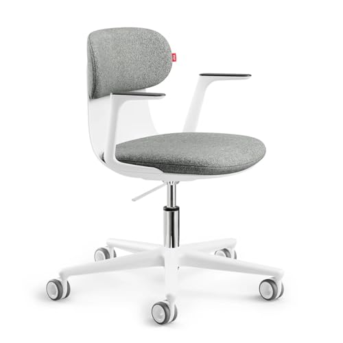 Eliot Kozy White | Ergonomischer Bürostuhl | Büro oder Home Office | Unterstützung im Lendenwirbelbereich | ergon. Wipp-Funktion | (Armlehne, Weiss) von Eliot