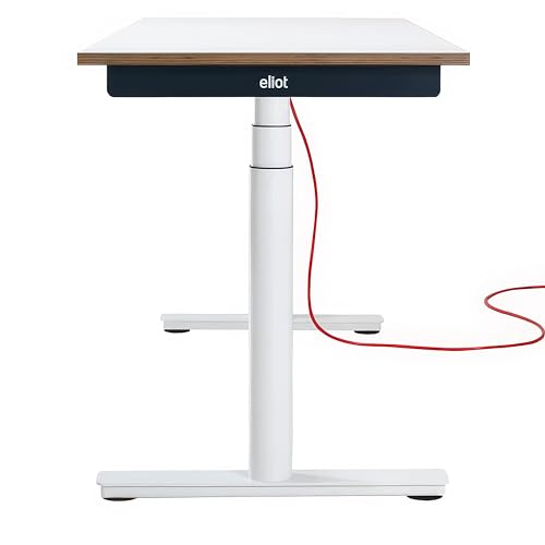 Eliot Tiny White – Elektrisch Höhenverstellbarer Schreibtisch, Standing Desk für Home & Office, Minimalistisches Design, Weiß, 100x60 cm von Eliot