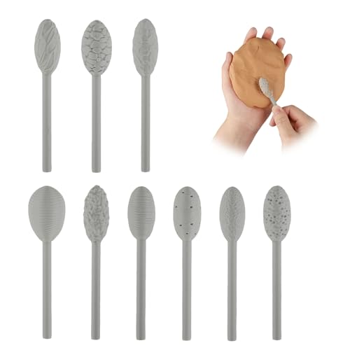 9-teiliges Clay Art Textur Set - Embossing Ton Werkzeug, Textured Art für Tonkunst, Clay Set Werkzeug, Tonprägung, Geeignet für Keramik- und Tonhandwerk von EliphonTowne