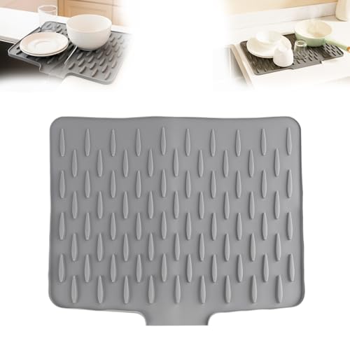 EliphonTowne Abtropfmatte aus Silikon – Silikon-Abtropfmatte, kein Verschütten, hitzebeständig für Küchenspüle, rutschfestes Abtropfgestell, Silikonmatten für Arbeitsplatten, Arbeitsplattenschoner von EliphonTowne