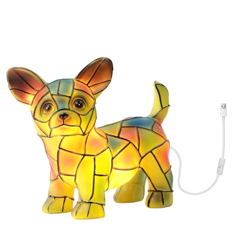 EliphonTowne Dog Lights, Dyed Resin French Bulldog Tabletop Night Lights, Fun Gifts forenthusiasts-JWW von EliphonTowne