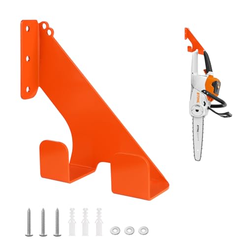 EliphonTowne Kettensägen Aufhänger - An Der Wand Montierte Kettensäge Halterung, An Der Wand Motorsägenhalter, Kompatibel Mit Kettensägen Der Stihl Serie, Orange suspended saw rack von EliphonTowne