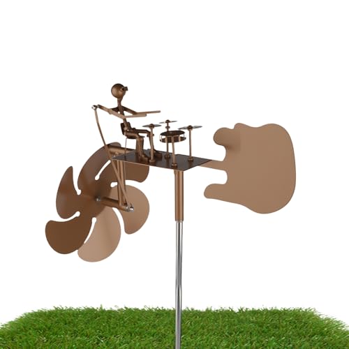 Handgefertigte Metall Schlagzeuger Windmühle - Kreativ Drehende Stimme Windmühle Metall Garten, Rock Punk Stil Schlagzeuger Windrad, Außenbereich Rasenhof Gartendekoration Handgefertigte Metall Schlagzeuger Windmühle - Kreativ Drehende Stimme Windmühle Metall Garten, Rock Punk Stil Schlagzeuger Windrad, Außenbereich Rasenhof Gartendekoration von EliphonTowne