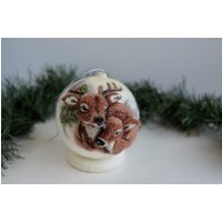 Große Weihnachtskugel Handbemalt, Verliebte Weihnachten Liebesgeschichte Geschenk Für Regaldekor, Personalisiertes Weihnachtsgeschenk Die Familie von ElisFeltCraftEU