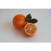 Handgemachte Nadelgefilzte Orange Ornamente Wolle Obst Dekor von ElisFeltCraftEU