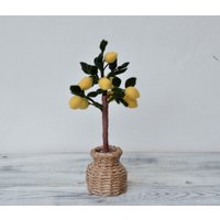 "Zitronenbaum Aus Filz Miniatur Schreibtisch Dekor "Zitronenbaum" von ElisFeltCraftEU