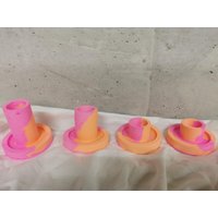 Kerzenständer | Orange Pink Kerzenhalter Stabkerze Raysin 200 Schrill Bunt Farbig Geschenk Tischdeko von ElisKreativwerkstatt