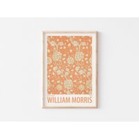 William Morris Ausstellungsplakat, Blumenmuster-Kunstdruck, Wilde Tulpe Moderne Wandkunst, Moderne Abstrakte Orange Kunst, Ungerahmt von ElisaPrints