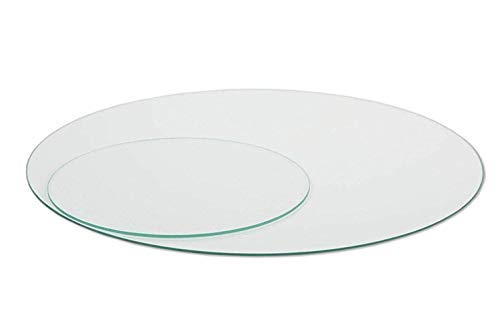 Elisando Glasplatte Rund Tischplatte Klarglas Kreis 4mm stark Ø 39 cm Durchmesser Scheibe aus Glas für Küchentisch Schreibtisch Gartentisch Stehtisch Sofatisch Glasscheibe Tisch 4mm-klarglas-39cm von elisando