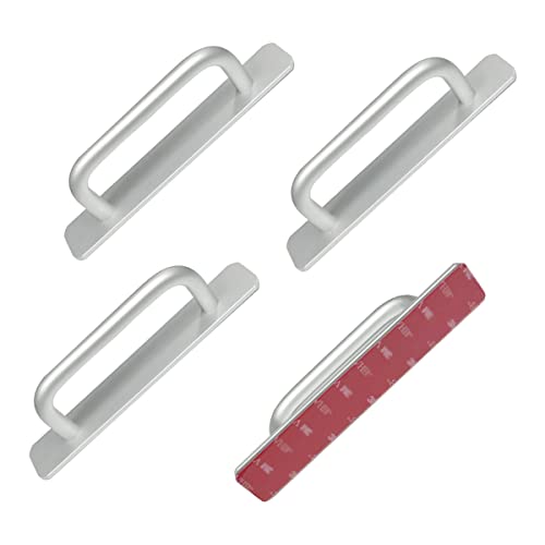 148mm Selbstklebender Griff Schrankgriffe Aluminium Griffe für Kleiderschrank Schlafzimmer Badezimmer Edelstahl Küchengriffe für Küchenschränke Möbelgriffe Küchengriffe (4 Stück,Gemaltes Silber) von Elistonie