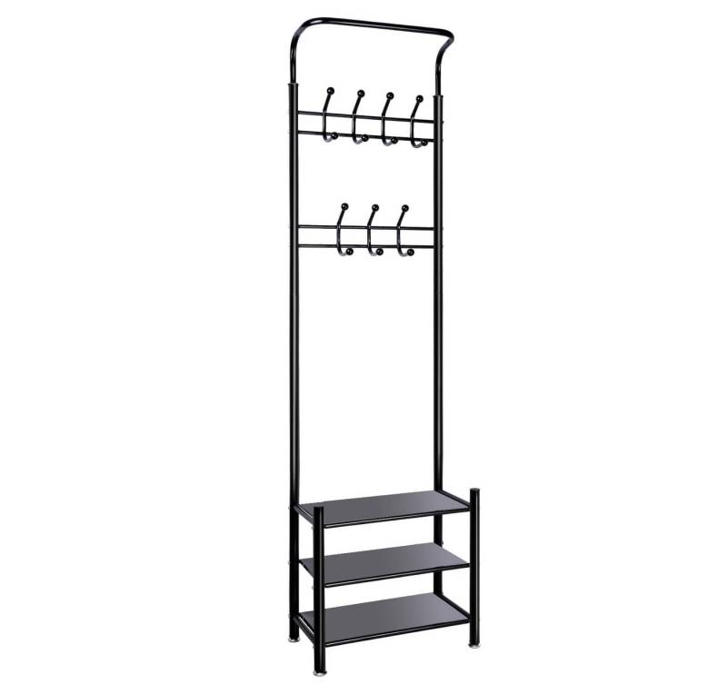 ElitVita Kleiderständer Garderobe mit Schuhablage, 3 Ablagen, mit 7 Haken, 30 x 52 x 190 cm, (1 St) von ElitVita
