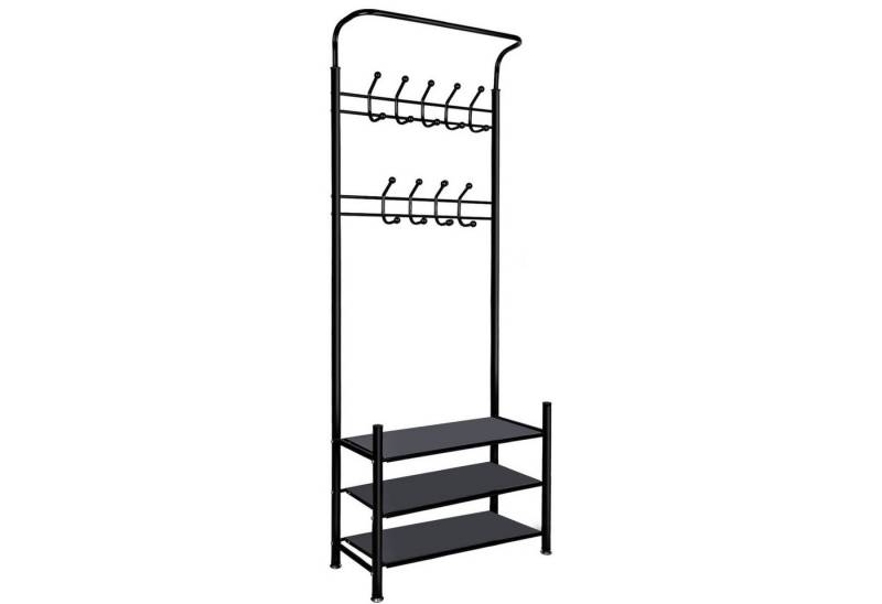 ElitVita Kleiderständer Garderobe mit Schuhablage, 3 Ablagen, mit 7 Haken, 30 x 52 x 190 cm, (1 St), für Schlafzimmer Wohnzimmer von ElitVita