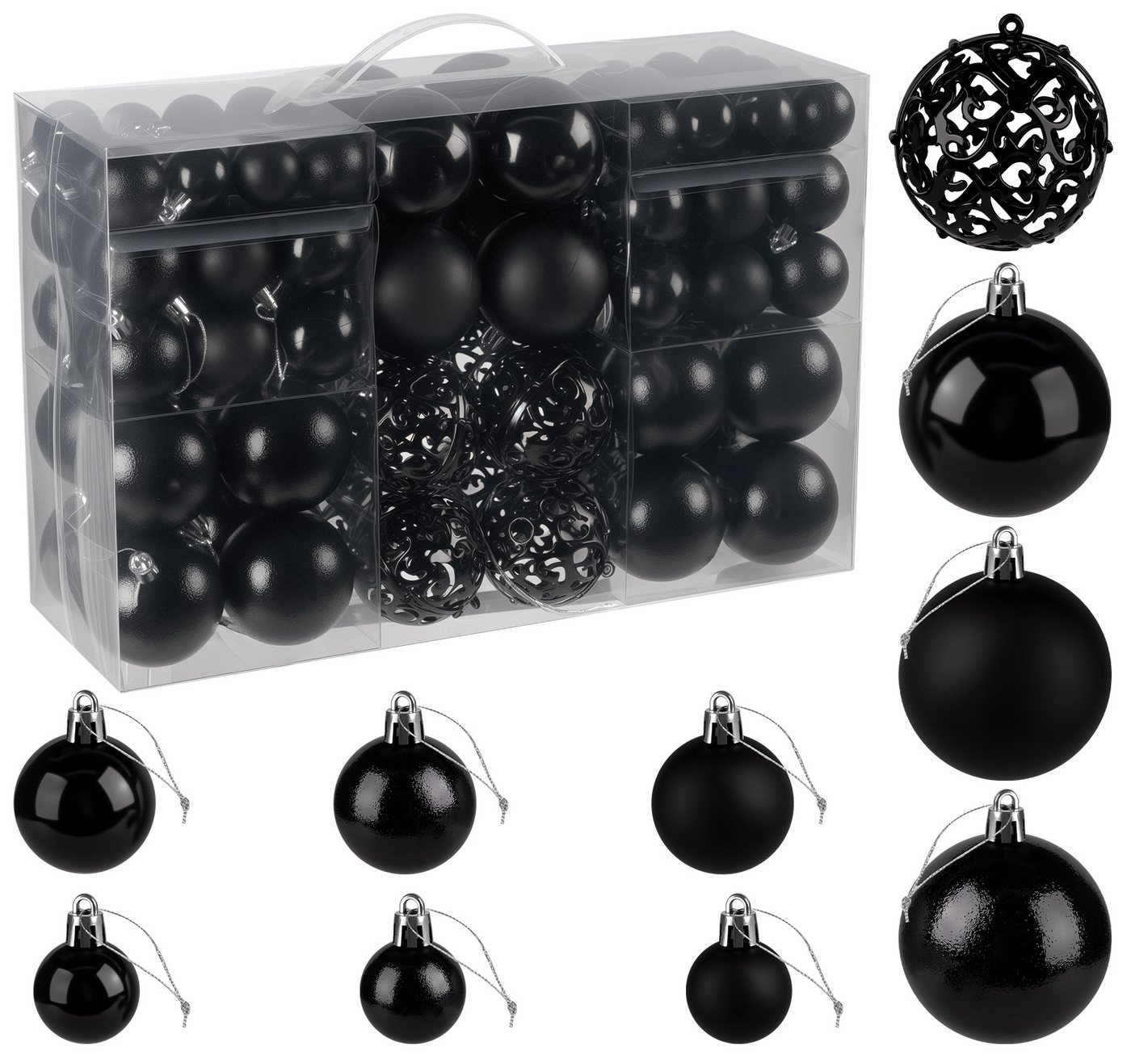 ElitVita Weihnachtsbaumkugel 100-teilig Christbaumkugeln Set Weihnachtsbaumschmuck Weihnachtsdeko (100 St), Christbaumanhänger Kunststoff Weihnachtsschmuck von ElitVita