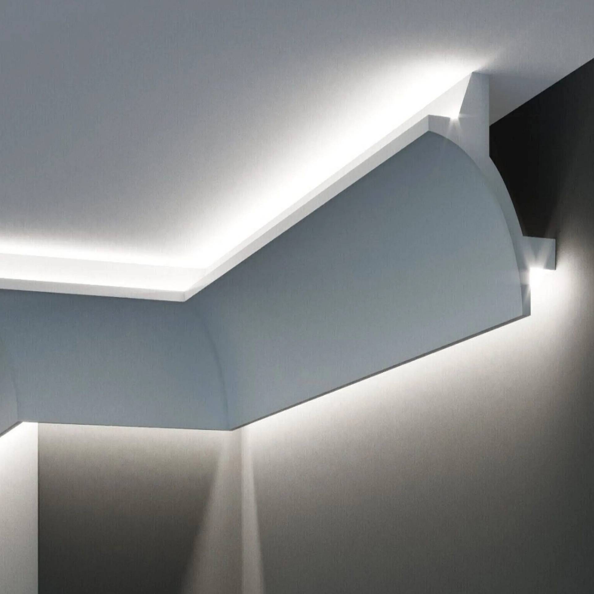 Elite Decor Lichtleiste KF703 Polyurethan 90 x 90 x 2000 mm Weiß Styropor Deckenleiste Elite Decor Lichtleiste KF703 Polyurethan 90 x 90 x 2000 mm Weiß Styropor Deckenleiste von Elite Decor