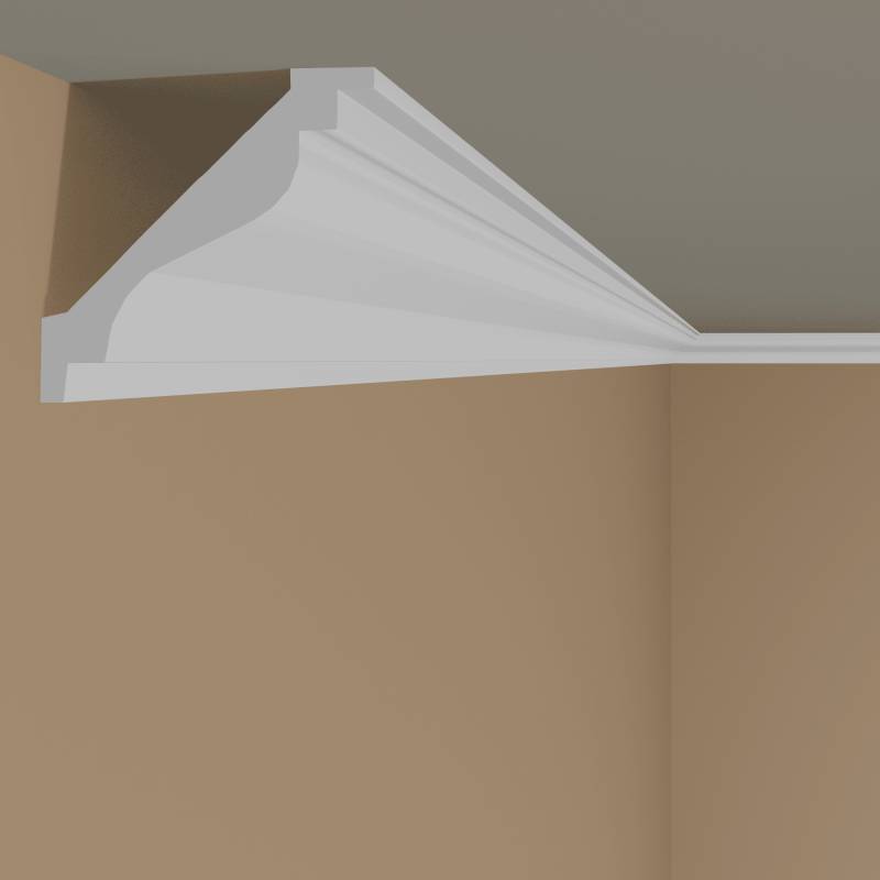 Elite Decor „P812| Styropor Stuckleiste 54 x 50 x 2000 mm Polyurethan Deckenleiste weiß von Elite Decor