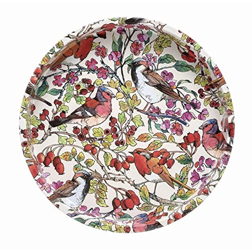 Emma Bridgewater - Rundes Zinntablett 'Vögel in Hecke' mit Tiefbrunnen-Design, 30 cm Durchmesser, Mehrfarbig von Elite Gift Boxes