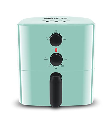 Elite Gourmet EAF-3218BL Personal Compact Space Saving Electric Hot Air Fryer Oil-Less Healthy Cooker, Timer & Temperature Controls, PFOA Free, 700-Watts with Recipes, 1 Quart, Mint von Elite Gourmet