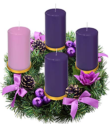 Lila Schleife Adventskranz Ring Kerzenhalter für Stumpen Adventskerzen - Große Größe - Weihnachten Adventskränze Kerzenständer - Adventskerzendekor - Adventsgeschenke Lila Schleife Adventskranz Ring Kerzenhalter für Stumpen Adventskerzen - Große Größe - Weihnachten Adventskränze Kerzenständer - Adventskerzendekor - Adventsgeschenke von Elite Holiday Products